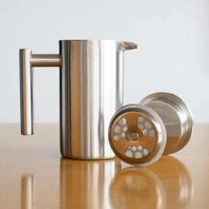 Prensa francesa en acero inoxidable.